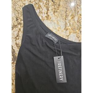 Women's Black Sleeveless One Shoulder Top Small. NWT